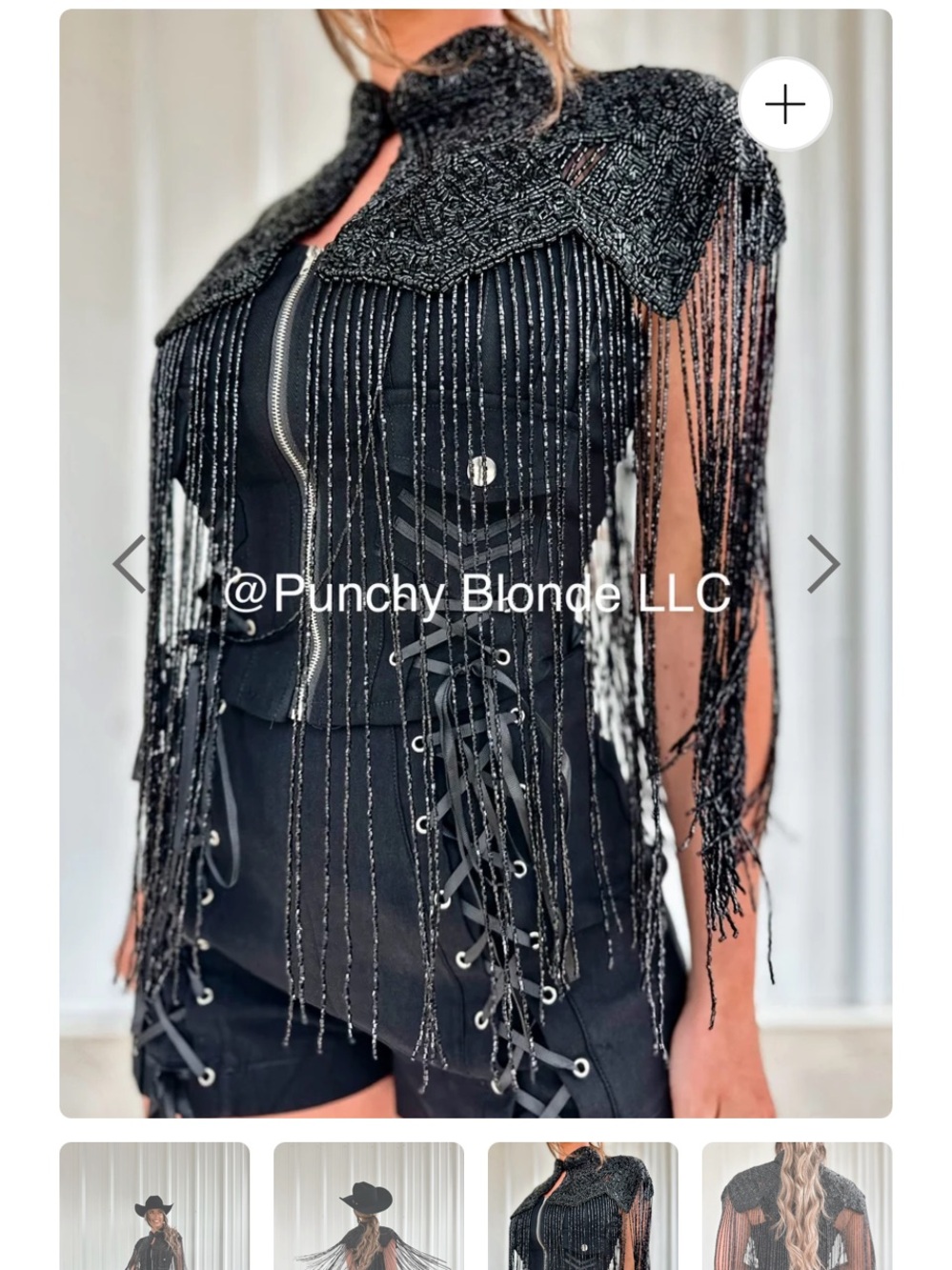 Punchy Blonde Black Crystal Cape NWT